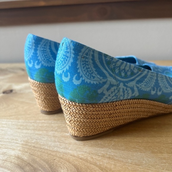 STUART WEITZMAN THEODORA & CALLUM SANDAL 9 ESPADRILLE WEDGE OPEN TOE COASTAL - Picture 6 of 12